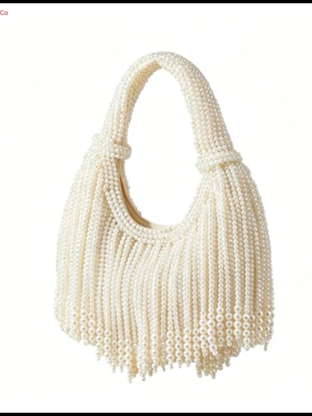 Handwoven Pearl Beaded Evening Clutch Zipper Women's Handbag Shell Purse